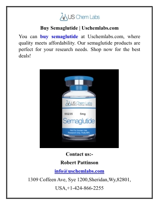 Buy Semaglutide Uschemlabs.com