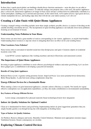Creating a Calm Oasis with Quiet Home Appliances