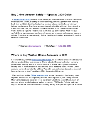 Buy Chime Account Safely — Updated 2025 Guide