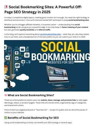 Social Bookmarking Sites