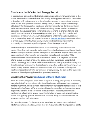 Cordyceps_ India's Ancient Energy Secret