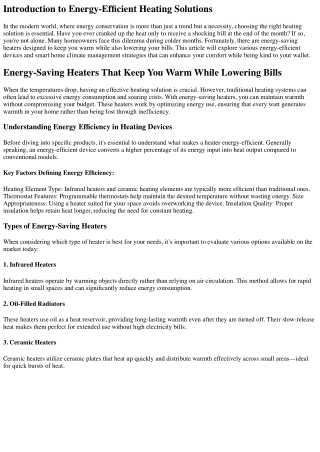 Energy-Saving Heaters That Keep You Warm While Lowering Bills