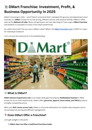DMart Franchise