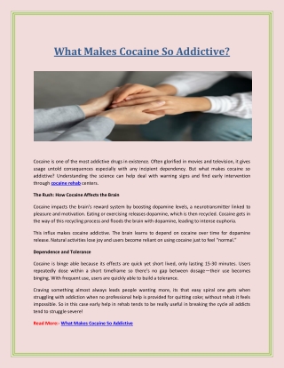What Makes Cocaine So Addictive?