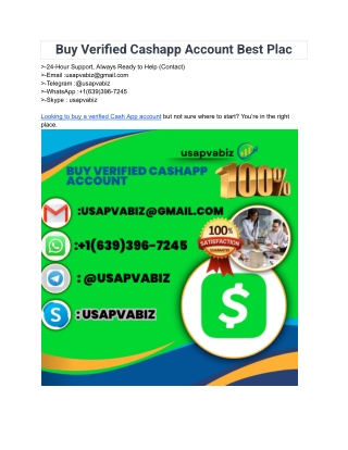 Buy Verified Cashapp Account Best Plac