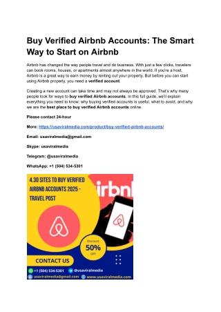 Buy Verified Airbnb Accounts_ The Smart Way to Start on Airbnb