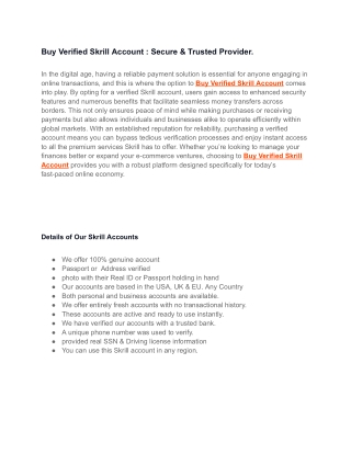 Beginers Complete Guide To Buy Verified Skrill Account