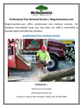 Professional Tree Removal Service.Mcguinnesstree..