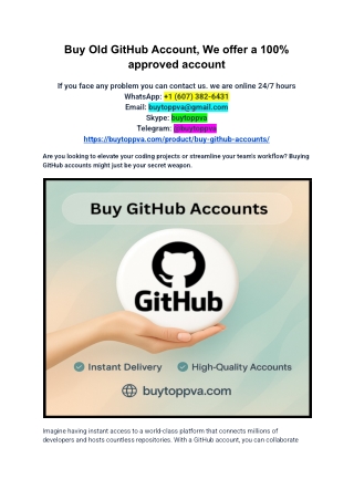 Buy Old GitHub Account, We offer a 100% approved account 2025