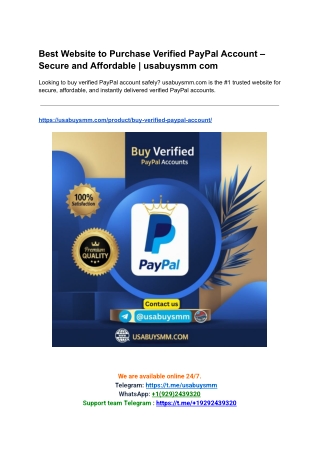 Best Website to buy paypal verified account usabuysmm com