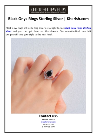 Black Onyx Rings Sterling Silver | Kherish.com