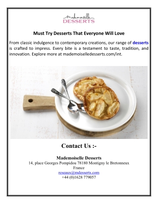 Must Try Desserts That Everyone Will Love