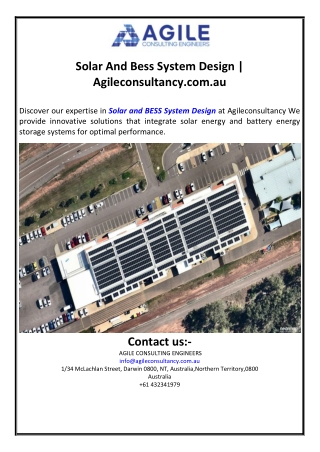 Solar And Bess System Design | Agileconsultancy.com.au