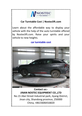 Car Turntable Cost  Nosteclift.com