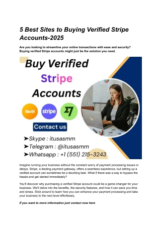 5 Best Sites to Buying Verified Stripe Accounts-2025