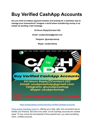 Buy Verified CashApp Accounts
