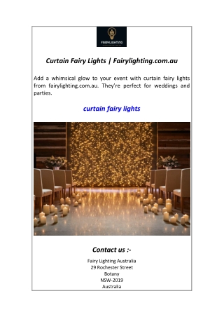 Curtain Fairy Lights  Fairylighting.com.au