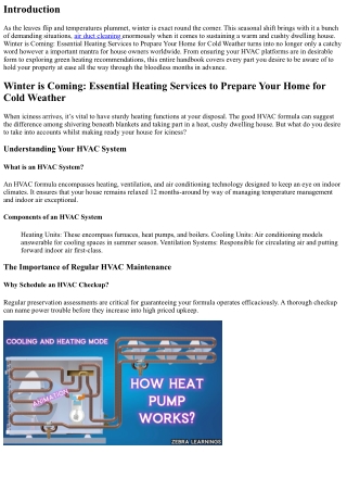 Winter is Coming: Essential Heating Services to Prepare Your Home for Cold Weath