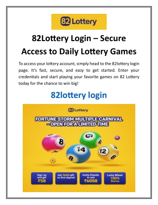 82Lottery Login