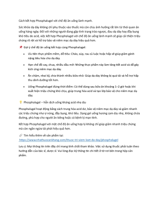Cach ket hop Phosphalugel voi che do an uong lanh manh