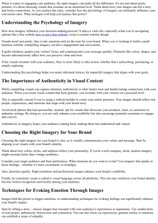 Imagery That Builds Emotion and Drives Conversion