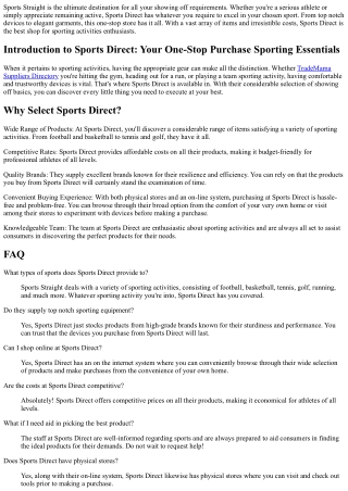 Sports Direct: Your One-Stop Buy Sporting Fundamentals