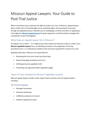 Missouri Appeal Lawyers