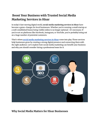 Boost Your Business with Trusted Social Media Marketing Services in Hisar