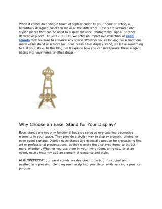 Elegant Easel Stands for Every Space | GLOBEDECOR