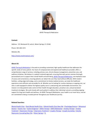 ADHD Therapy & Medication