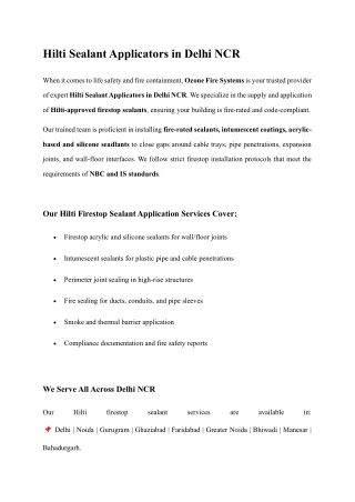 Hilti Sealant Applicators in Delhi NCR