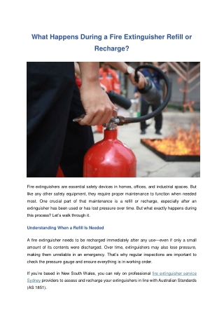 Why Fire Extinguisher Maintenance Could Save Lives