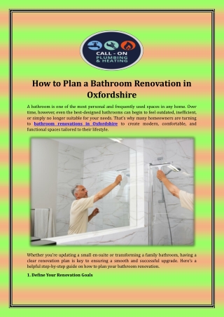 How to Plan a Bathroom Renovation in Oxfordshire