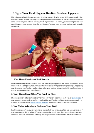 5 Signs Your Oral Hygiene Routine Needs an Upgrade