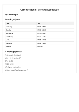 orthopedisch fysiotherapeut ede