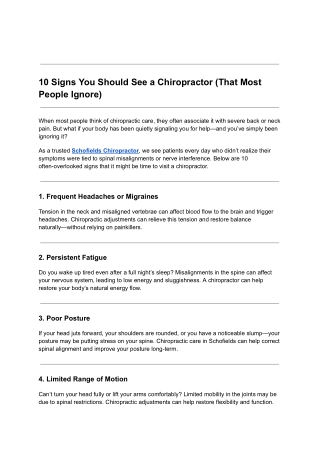 10 Signs You Should See a Chiropractor (That Most People Ignore)