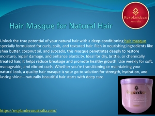 Hair Masque for Natural Hair - Resplandece Australia