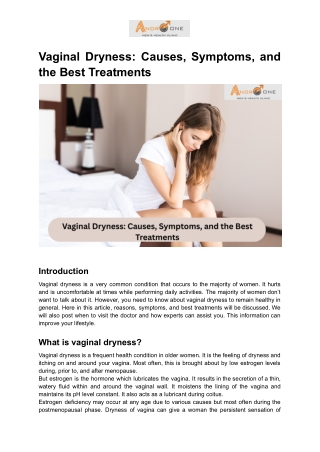 Vaginal Dryness_ Causes, Symptoms, and the Best Treatments