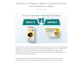 Bravecto vs. Simparica: Choosing the Best Flea & Tick Treatment for Your Dog