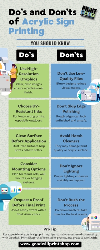 Do’s and Don’ts of Acrylic Sign Printing You Should Know