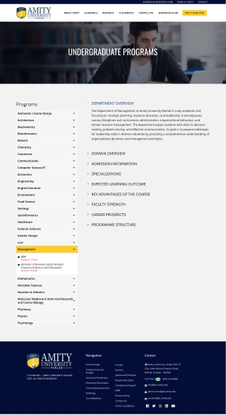 Amity University Mohali BBA Fees