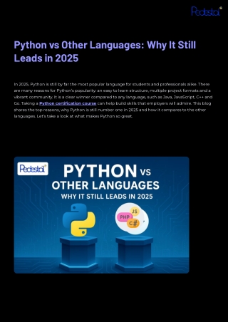 Python vs Other Languages Why It Still Leads in 2025