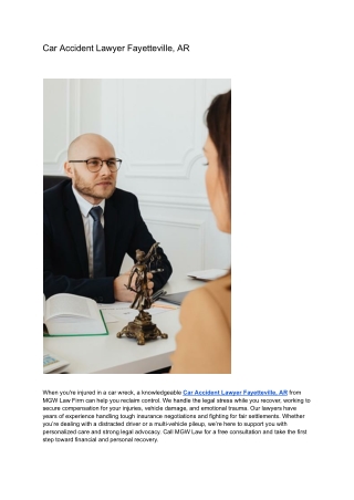 Car Accident Lawyer Fayetteville, AR