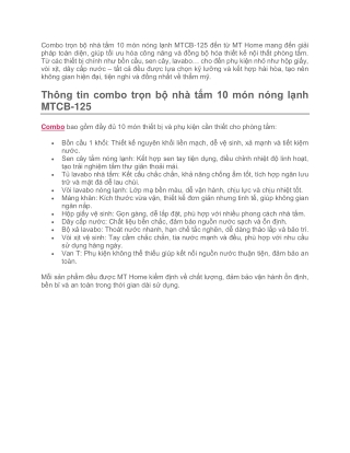 Combo Trọn Bộ Nhà Tắm 10 Món Nóng Lạnh MTCB-125