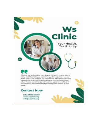 Move Better, Live Stronger: Expert Physiotherapy Care at WS Clinic
