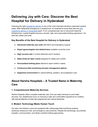 Delivering Joy with Care_ Discover the Best Hospital for Delivery in Hyderabad