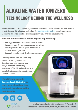 Alkaline Water Ionizers: Technology Behind the Wellness