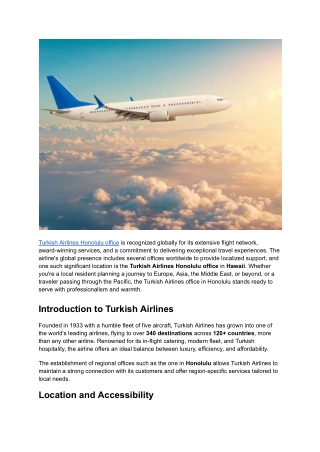 Turkish Airlines Honolulu office