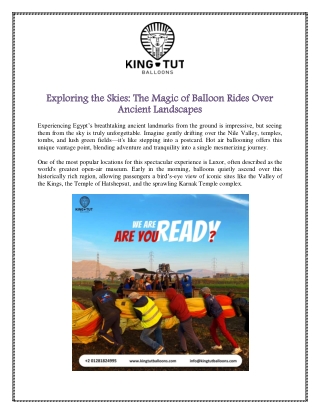 Exploring the Skies The Magic of Balloon Rides Over Ancient Landscapes