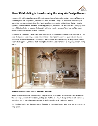 How 3D Modeling is transforming the Way We Design Homes